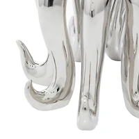 Silver Porcelain Glam Octopus Sculpture, 17" x 11" x 12"