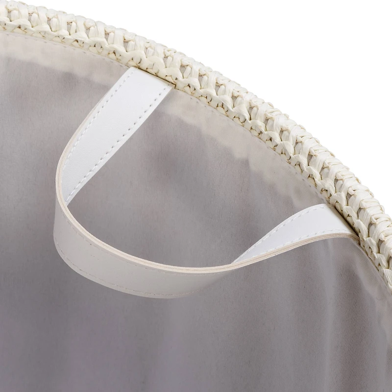 Honey Can Do Green & Beige Small Nesting Paper Straw Baskets with Handles Set