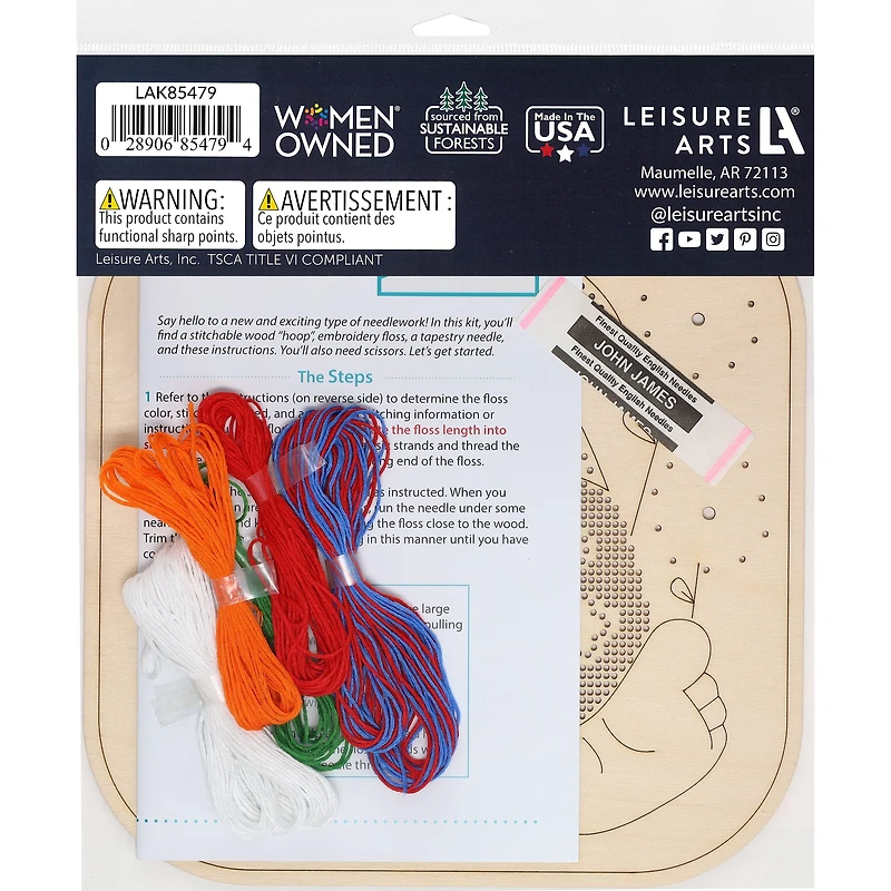 Leisure Arts® Intermediate Floral Gnome Wood Stitchery Kit