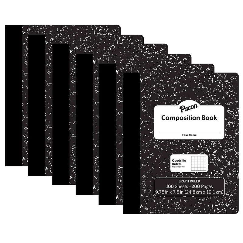Pacon® Black Marble Composition Book, 6ct.