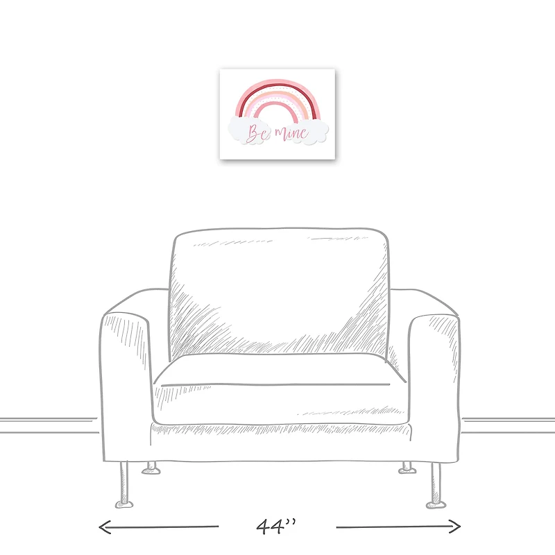 Be Mine Rainbow Polka Dots 11" x 14" Canvas Wall Art