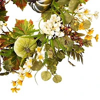 24" Pumpkins & Berries Artificial Fall Harvest Twig Wreath