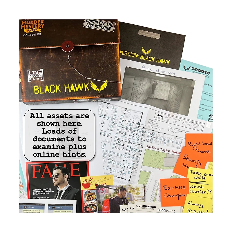 Murder Mystery Party Case Files: Black Hawk Live Mission Game