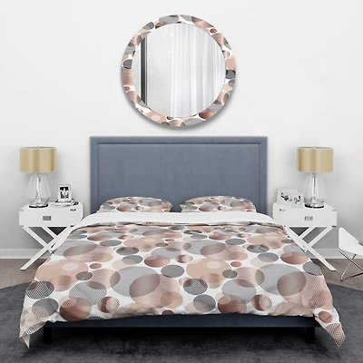Designart 'Circular Abstract Retro Geometric XIII' Mid-Century Duvet Cover Set
