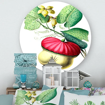 Designart - Vintage American Flowers I - Traditional Metal Circle Wall Art