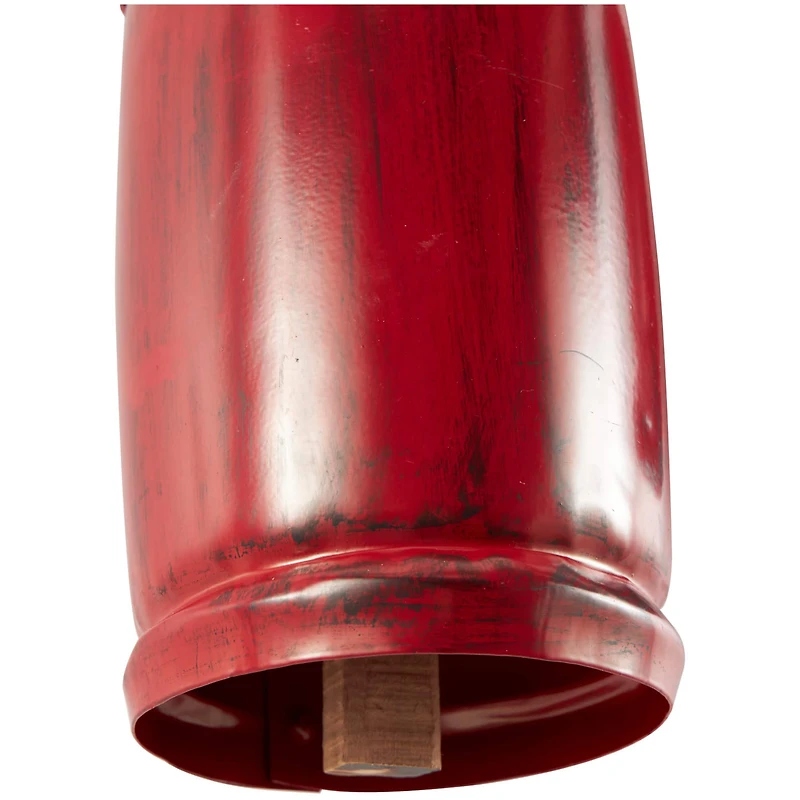 Red Metal Cow Bells Tibetan Inspired Decorative with Jute Hanging Rope Set