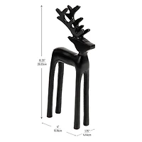 Mind Reader Modern Reindeer Figurine, Black