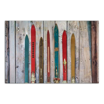 Vintage Skis 30x20 Canvas Wall Art