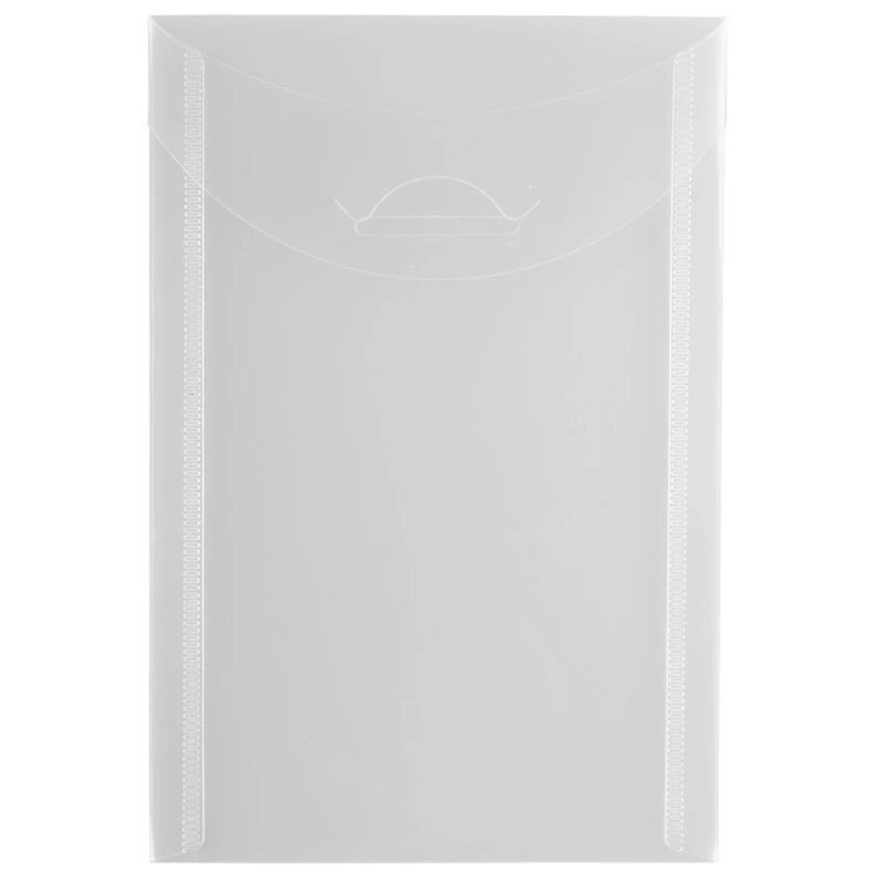 JAM Paper 4.125" x 6" Clear Plastic Tuck Flap Closure Envelopes, 12ct.