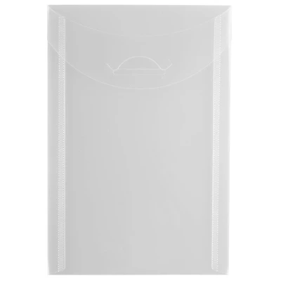 JAM Paper 4.125" x 6" Clear Plastic Tuck Flap Closure Envelopes, 12ct.