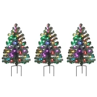 3ct. Pre-Lit Alexa Enabled Pathway Artificial Christmas Tree Set