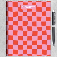 TF Publishing 2024-2025 Medium Checkered Pink & Red Monthly Planner