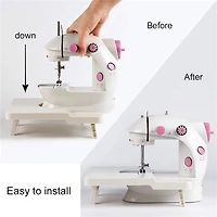 Haitral™ Cute Pink Flex-Speed Double-Thread Cordless Sewing Machine with Built-In Table
