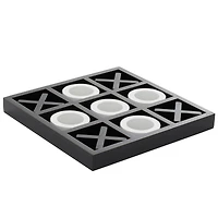 Black & White Wood Tic-Tac-Toe Game Set