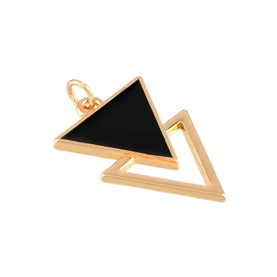 Gold & Black Overlap Triangle Pendant by Bead Landing™