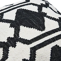 Hello Honey® Black & White Pattern Woven Wool & Cotton Pillow