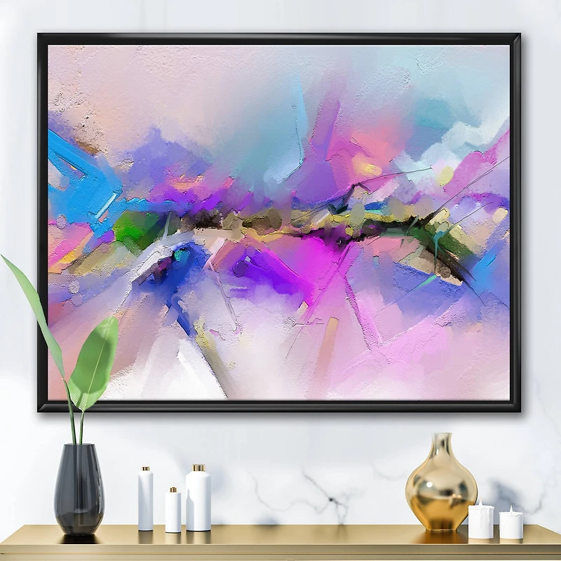 Designart - Black River On Purple And Blue Landscape