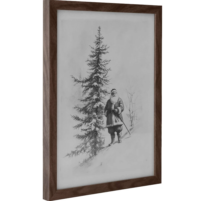 12" x 16" Black & White Santa Sketch with Tree Wall Décor by Ashland®