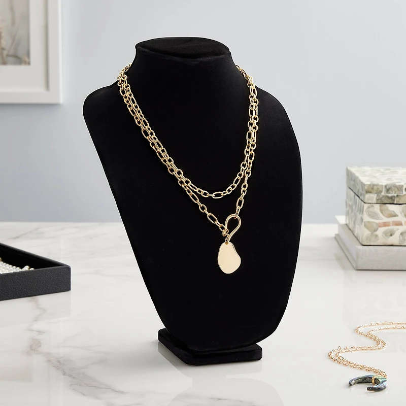 12" Black Velvet 3D Necklace Stand by Bead Landing™