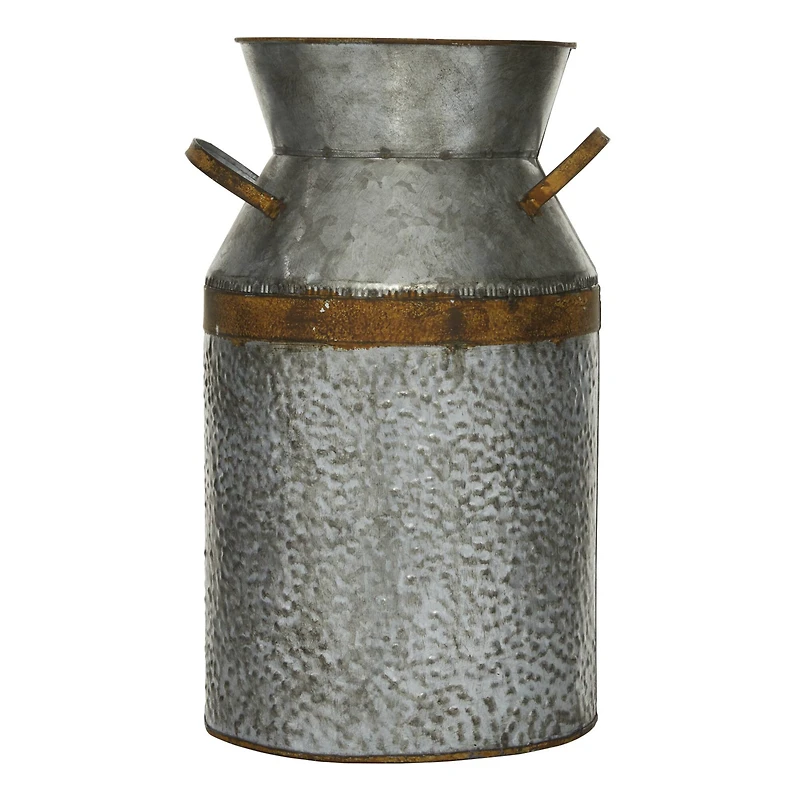 14" Gray Decorative Milk Can