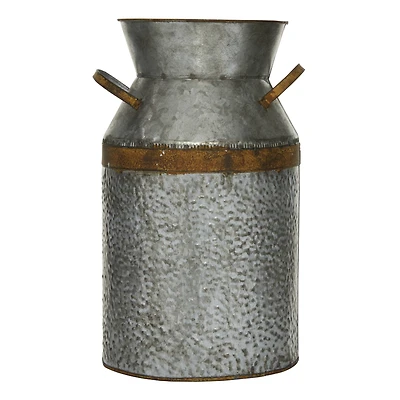 14" Gray Decorative Milk Can