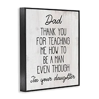 Stupell Industries Dad Thank You Phrase Family Daughter Humor Framed Giclee Art