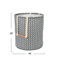 Household Essentials Krush Round Hamper with Wood Dowel Handles
