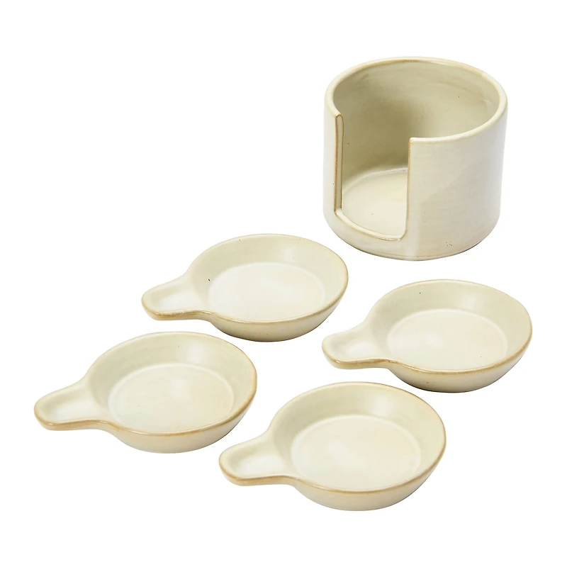 Hello Honey® Cream Stoneware Snack Dish Set