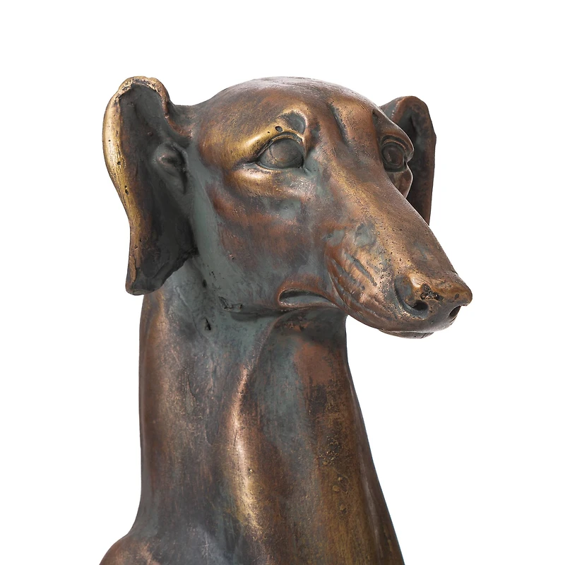Glitzhome® 30" Sitting Right Greyhound Dog Statue