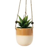 Hello Honey® 4.5" Assorted Stoneware Planter with Bead Hanger, 4ct.