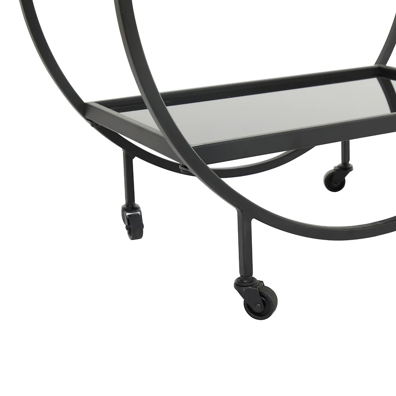 31" Metal Contemporary Bar Cart