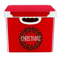 Simplify 15.4" Christmas Wreath 60 Ornament Storage Tote Bin