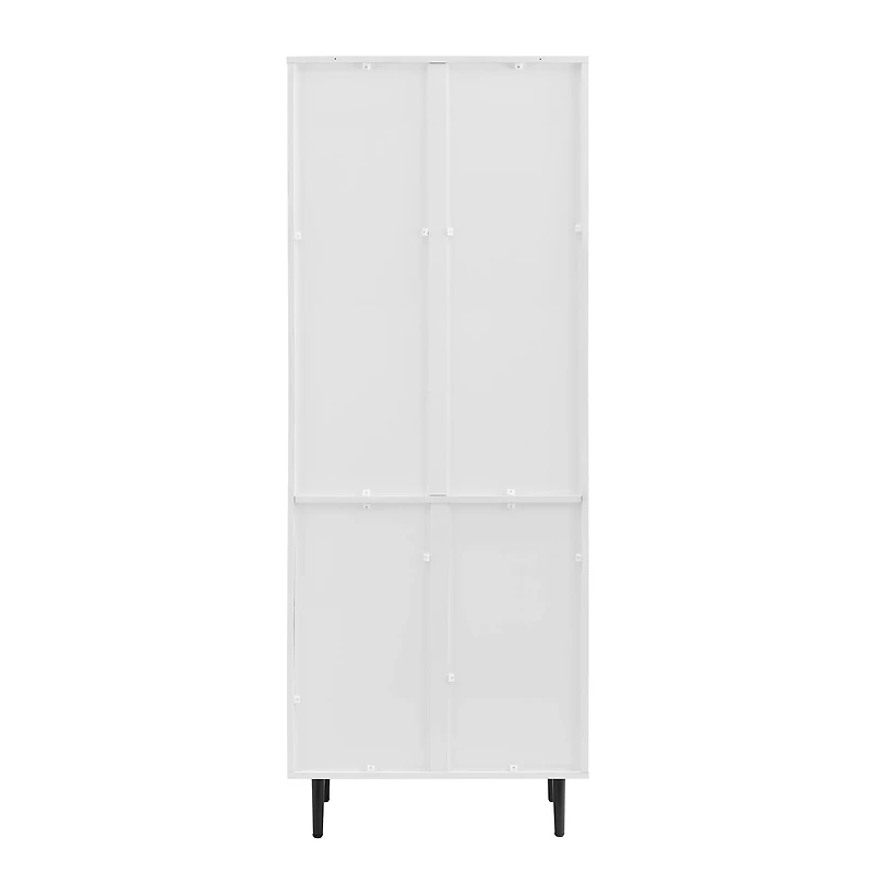 Walker Edison 68" Solid White Hutch with Bookmatch Doors