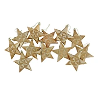 12ct. 5" Glitter & Matte Vegas Gold Shatterproof Christmas Star Ornaments