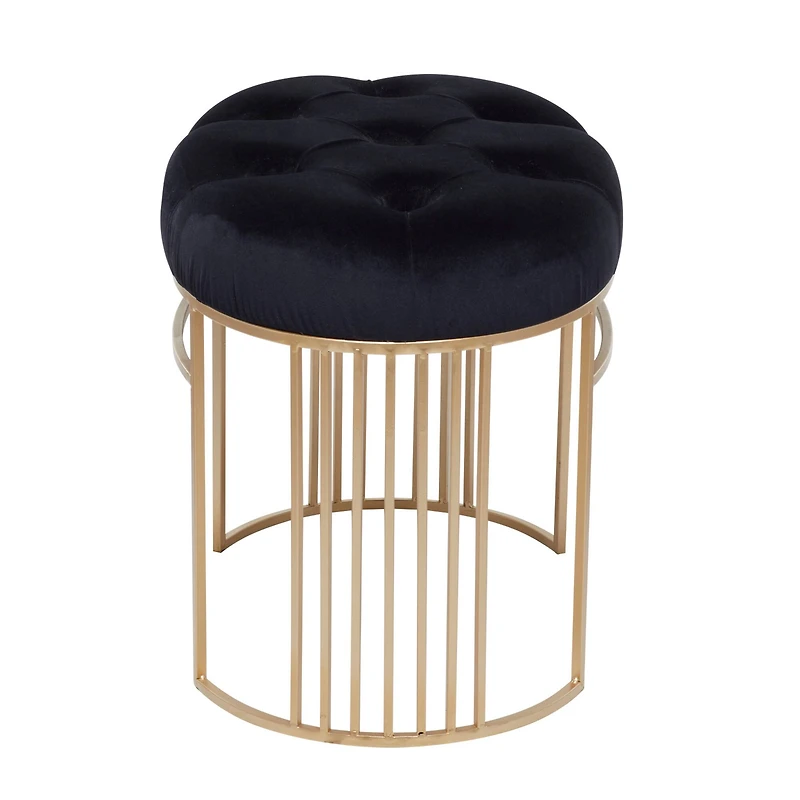 24" Velvet & Metal Glam Bench