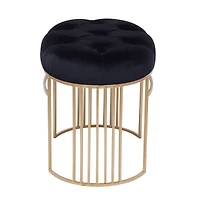 24" Velvet & Metal Glam Bench
