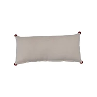 Hello Honey® 36" Multicolor Embroidered Ornaments & Pom Poms Cotton Slub Lumbar Pillow