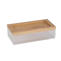 Simplify Bamboo Lid Square Clear Organizer