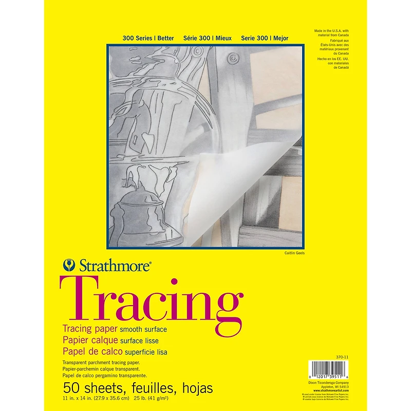 Strathmore Tracing Paper Pad, 300 Series, Tape-Bound, 50 Sheets