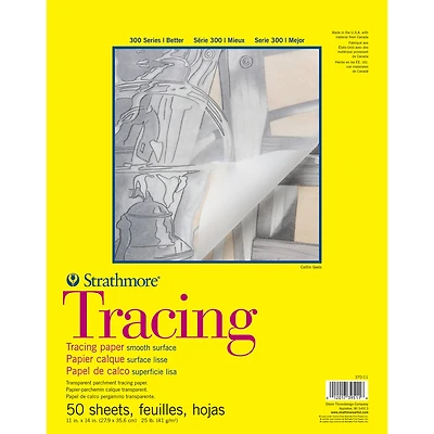 Strathmore Tracing Paper Pad, 300 Series, Tape-Bound, 50 Sheets