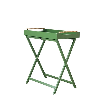 Hello Honey® Verdant Green Bamboo-Handled Folding Tray Table