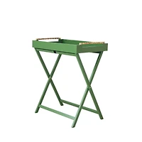 Hello Honey® Verdant Green Bamboo-Handled Folding Tray Table