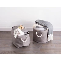 Small Gray Polyester Variegated Rectangle Bin