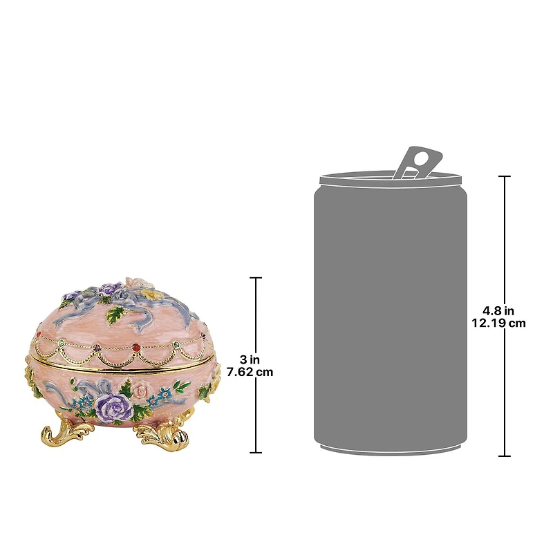 Design Toscano 3" Renaissance Romanov-Style Enameled Couleur Rose Egg