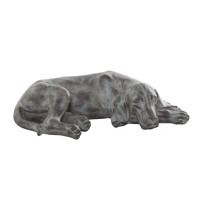 Dark Grey Modern farmhouse Dog Garden Sculpture, 23" x 13" x 6"