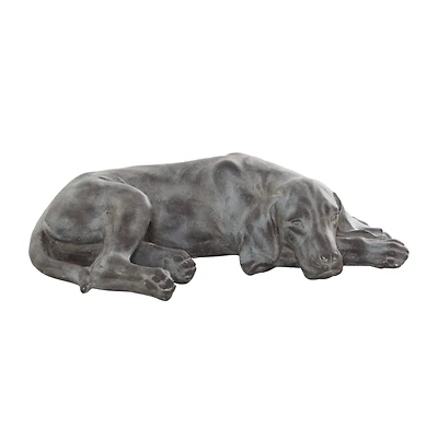Dark Grey Modern farmhouse Dog Garden Sculpture, 23" x 13" x 6"