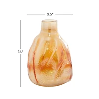 CosmoLiving by Cosmopolitan 14" Gold Glass Contemporary Vase