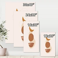 Designart - Moon and Sun Shapes In Retro Terracotta Tones I