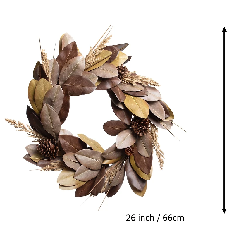 26" Magnolia & Pinecone Wreath by Ashland®