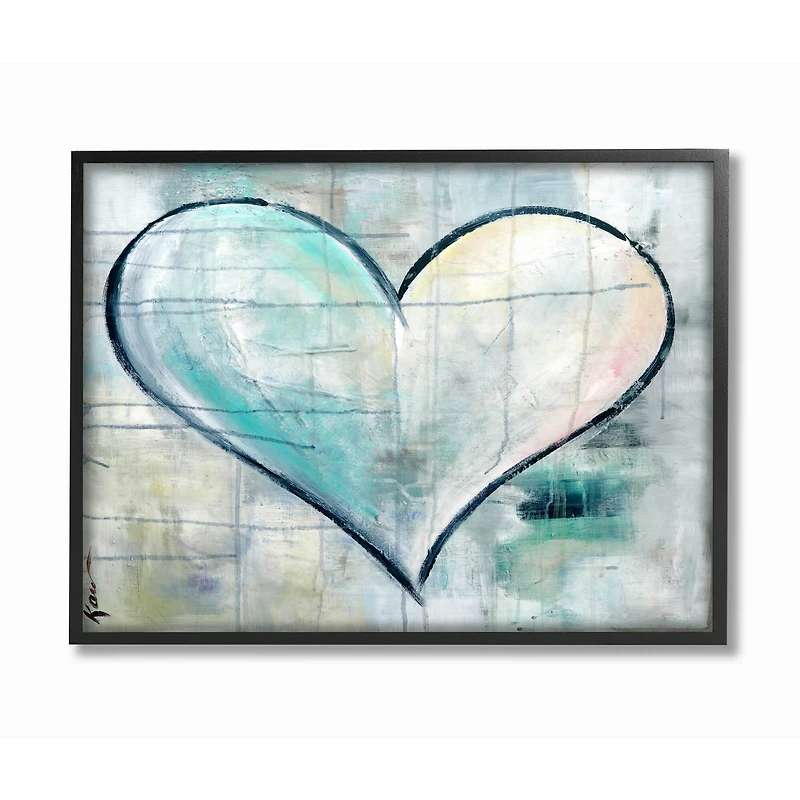 Stupell Industries Blue & White Graffiti Heart Framed Wall Art